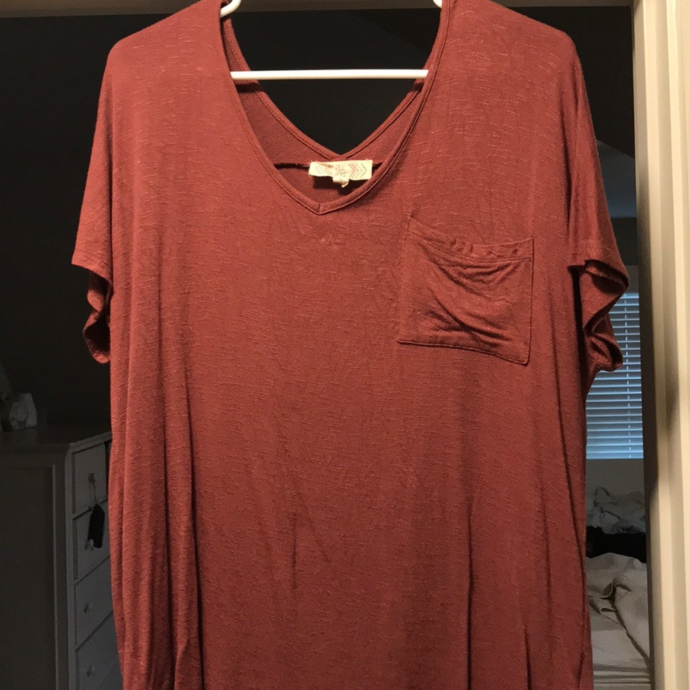 red/maroon casual shirt
